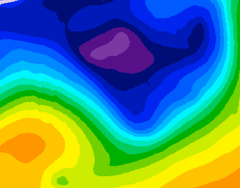 GDPS 500 millibar geopotential height 216 hour forecast chart for Canada based on 2026/01/04 1200Z data