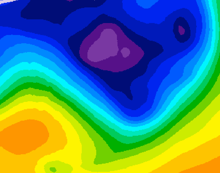 GDPS 500 millibar geopotential height 222 hour forecast chart for Canada based on 2026/01/04 1200Z data