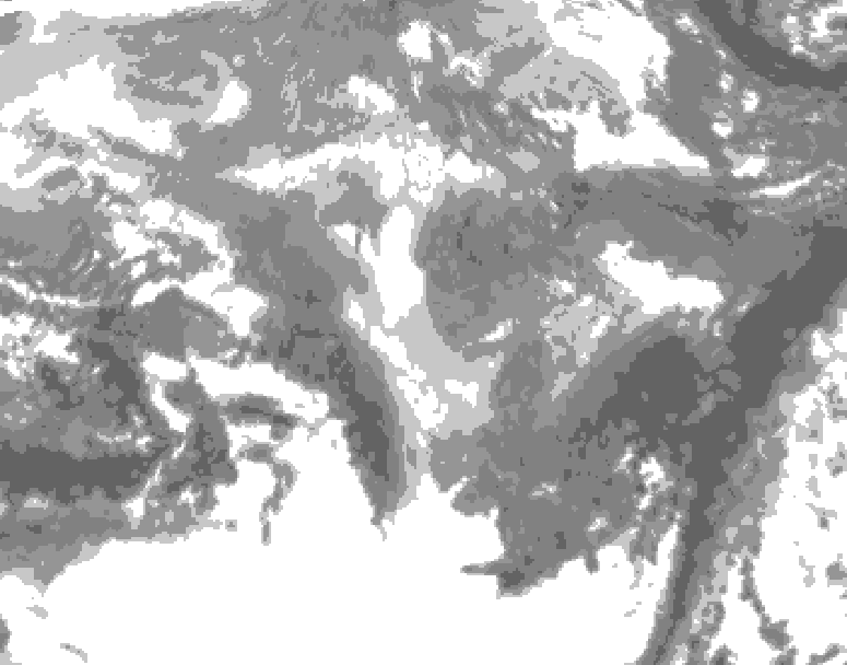 GDPS total cloud 168 hour forecast chart for Canada based on 2026/01/04 0000Z data