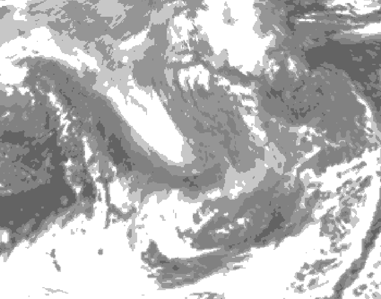 GDPS total cloud 210 hour forecast chart for Canada based on 2026/01/04 0000Z data