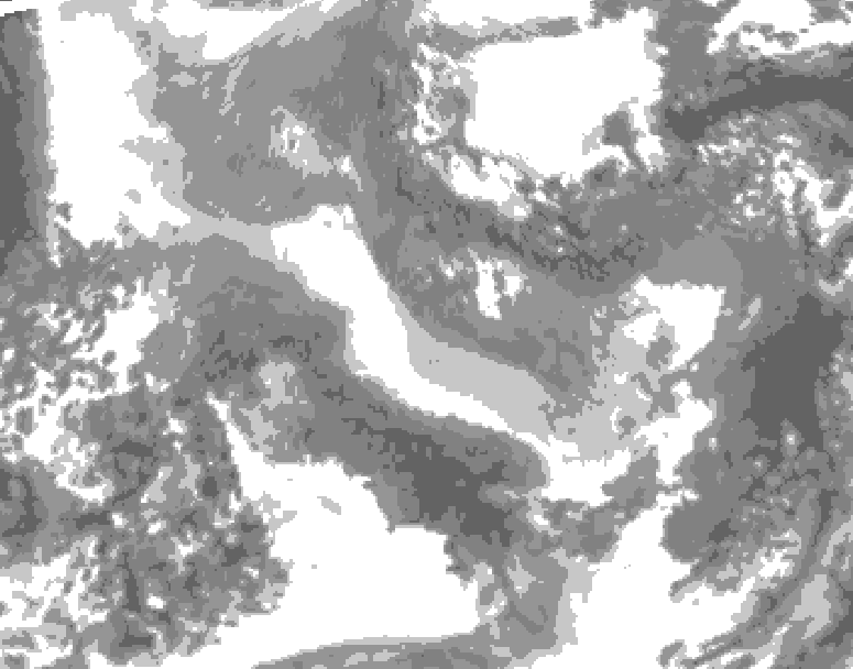 GDPS total cloud 012 hour forecast chart for Canada based on 2026/01/04 1200Z data