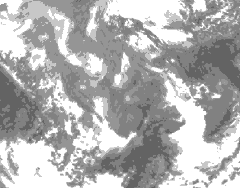 GDPS total cloud 108 hour forecast chart for Canada based on 2026/01/04 1200Z data