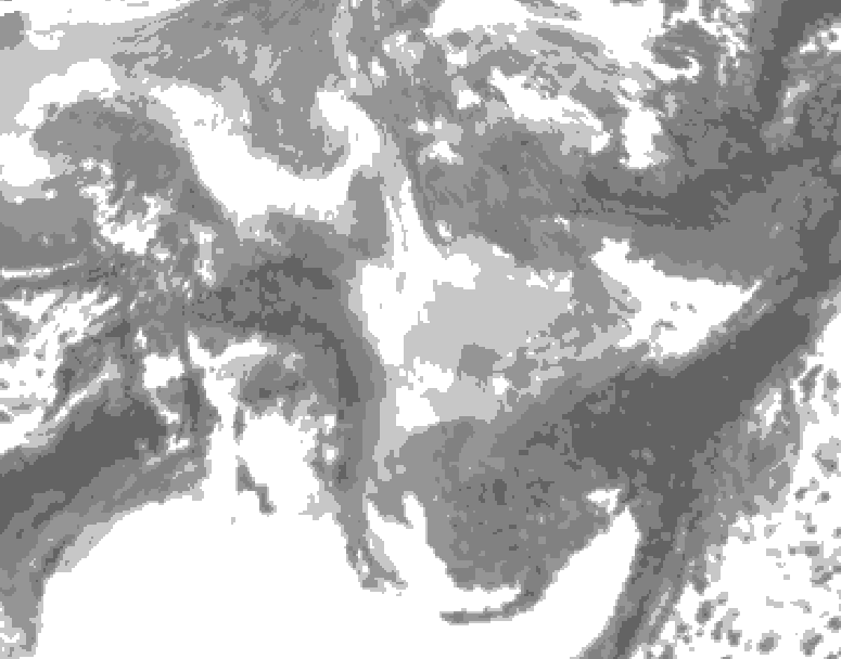 GDPS total cloud 156 hour forecast chart for Canada based on 2026/01/04 1200Z data