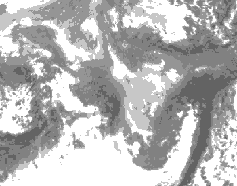 GDPS total cloud 168 hour forecast chart for Canada based on 2026/01/04 1200Z data