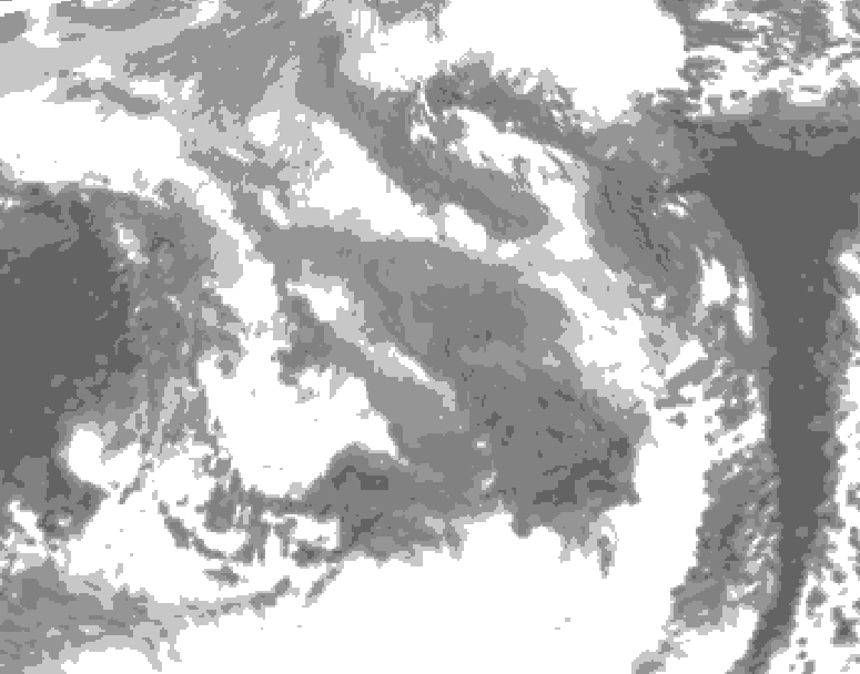 GDPS total cloud 192 hour forecast chart for Canada based on 2026/01/04 1200Z data