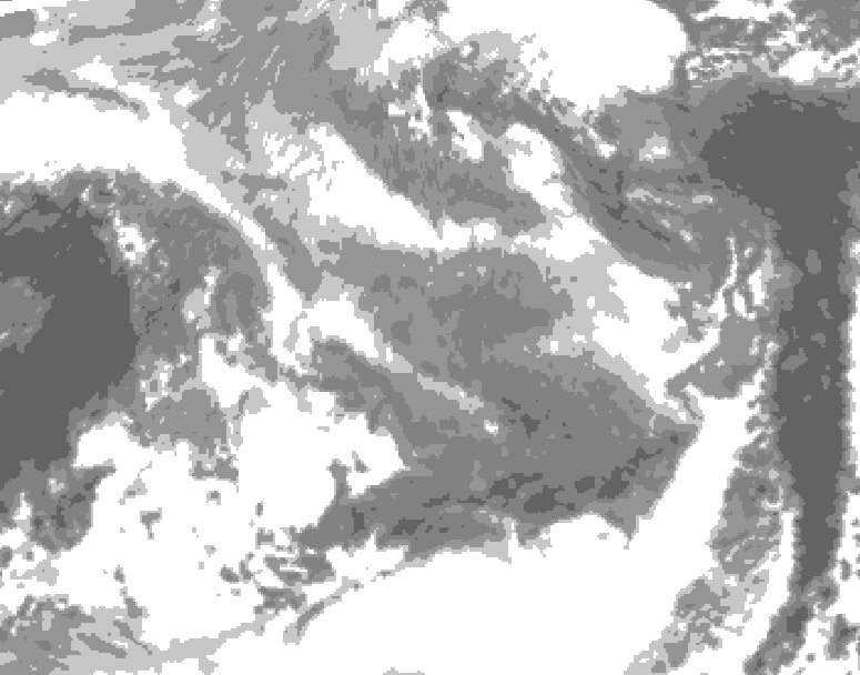 GDPS total cloud 198 hour forecast chart for Canada based on 2026/01/04 1200Z data
