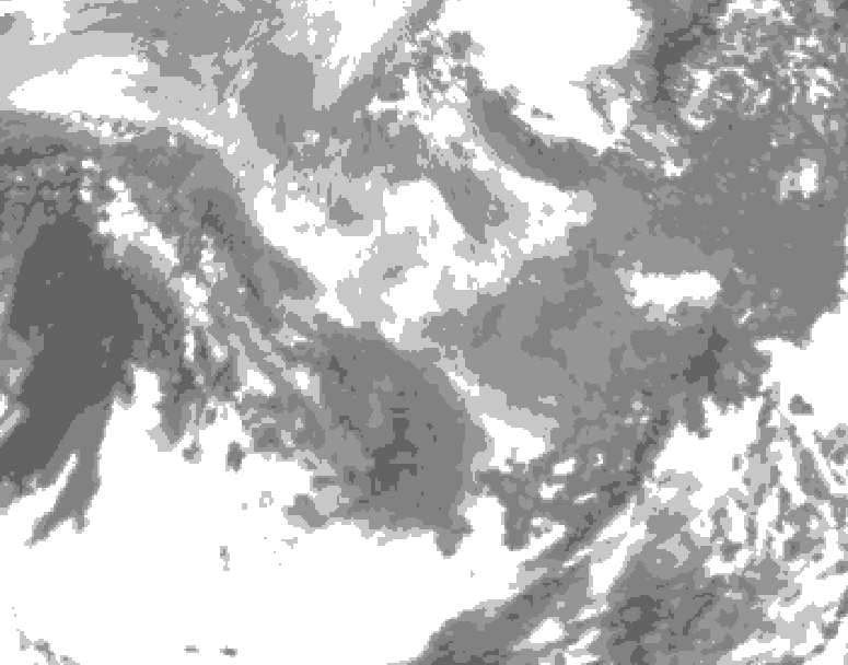 GDPS total cloud 228 hour forecast chart for Canada based on 2026/01/04 1200Z data