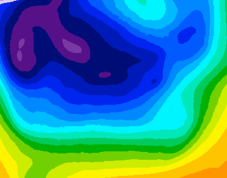 GDPS 500 millibar geopotential height 066 hour forecast chart for Canada based on 2026/01/05 0000Z data