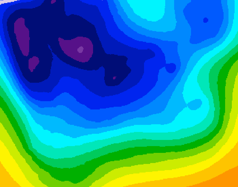 GDPS 500 millibar geopotential height 078 hour forecast chart for Canada based on 2026/01/05 0000Z data