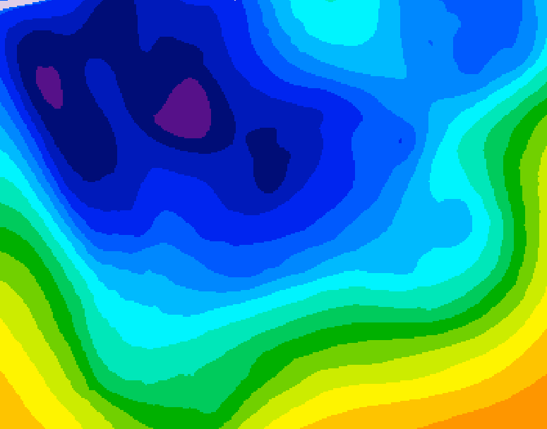 GDPS 500 millibar geopotential height 084 hour forecast chart for Canada based on 2026/01/05 0000Z data