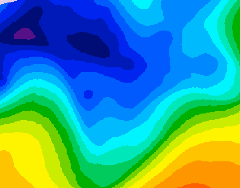 GDPS 500 millibar geopotential height 114 hour forecast chart for Canada based on 2026/01/05 0000Z data