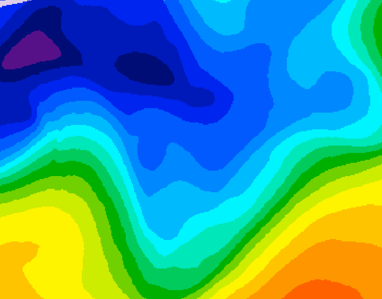 GDPS 500 millibar geopotential height 120 hour forecast chart for Canada based on 2026/01/05 0000Z data