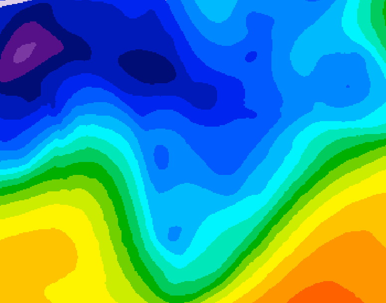 GDPS 500 millibar geopotential height 126 hour forecast chart for Canada based on 2026/01/05 0000Z data