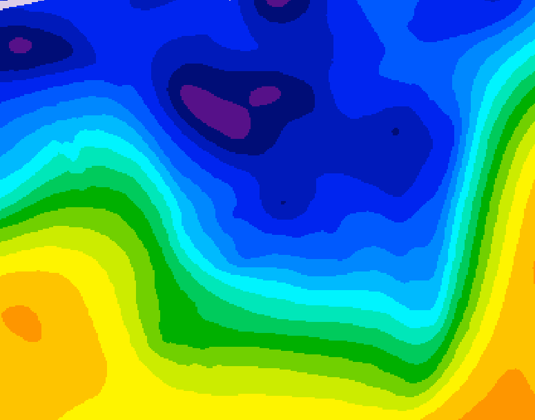 GDPS 500 millibar geopotential height 180 hour forecast chart for Canada based on 2026/01/05 0000Z data