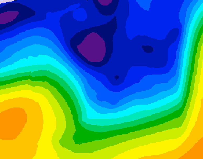 GDPS 500 millibar geopotential height 192 hour forecast chart for Canada based on 2026/01/05 0000Z data