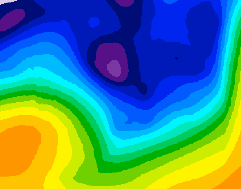 GDPS 500 millibar geopotential height 198 hour forecast chart for Canada based on 2026/01/05 0000Z data