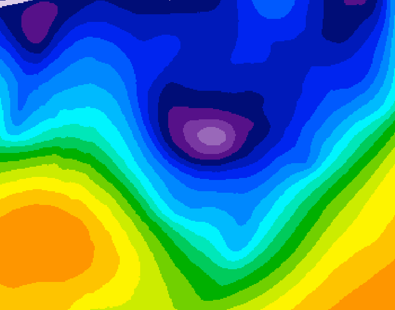 GDPS 500 millibar geopotential height 216 hour forecast chart for Canada based on 2026/01/05 0000Z data