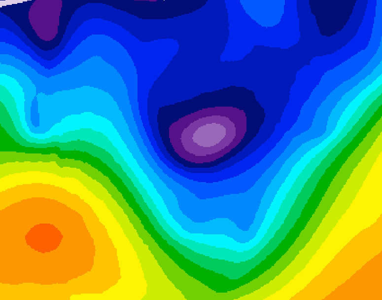 GDPS 500 millibar geopotential height 222 hour forecast chart for Canada based on 2026/01/05 0000Z data