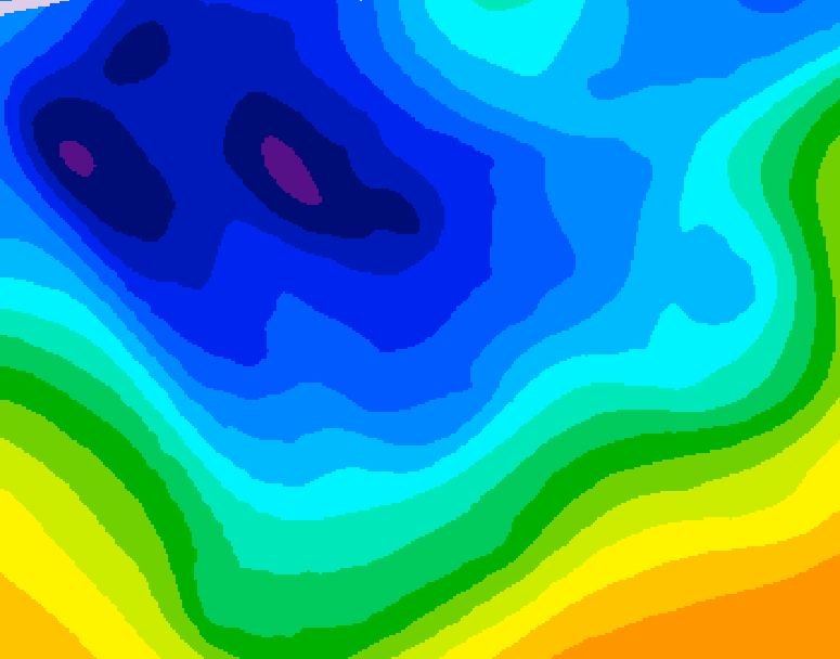 GDPS 500 millibar geopotential height 084 hour forecast chart for Canada based on 2026/01/05 1200Z data