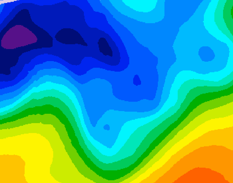 GDPS 500 millibar geopotential height 108 hour forecast chart for Canada based on 2026/01/05 1200Z data
