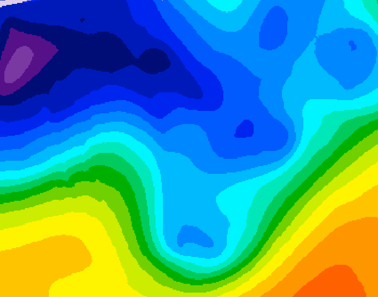 GDPS 500 millibar geopotential height 120 hour forecast chart for Canada based on 2026/01/05 1200Z data