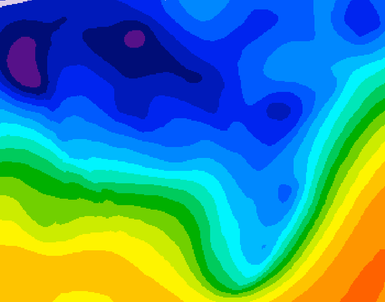 GDPS 500 millibar geopotential height 144 hour forecast chart for Canada based on 2026/01/05 1200Z data
