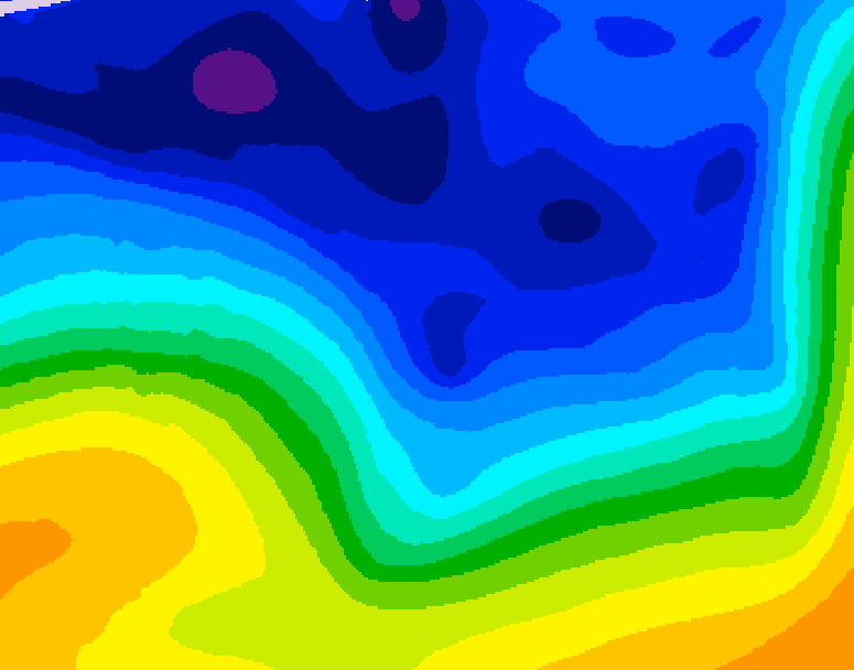 GDPS 500 millibar geopotential height 180 hour forecast chart for Canada based on 2026/01/05 1200Z data