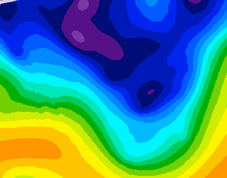GDPS 500 millibar geopotential height 222 hour forecast chart for Canada based on 2026/01/05 1200Z data