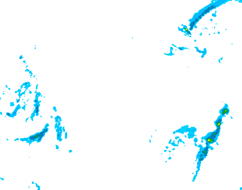 GDPS precipitation 054 hour forecast chart for Canada based on 2026/01/05 0000Z data