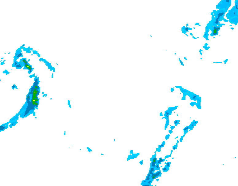 GDPS precipitation 126 hour forecast chart for Canada based on 2026/01/05 0000Z data