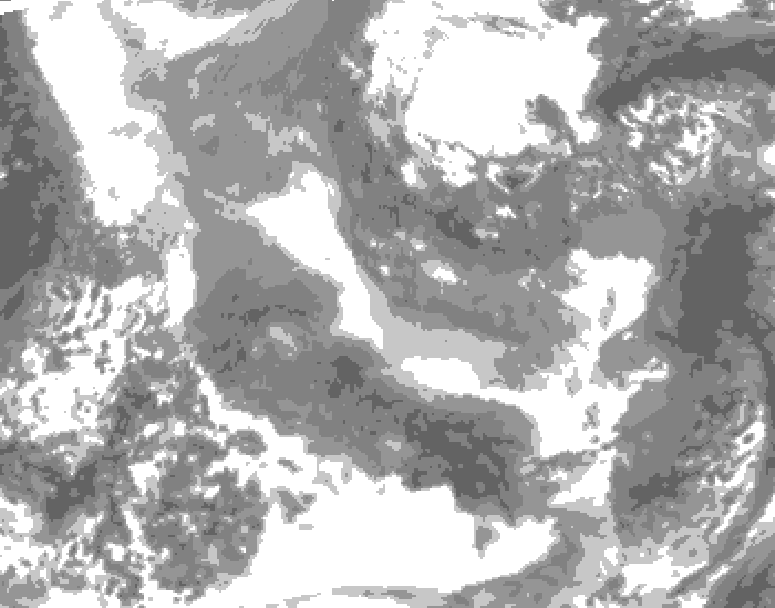 GDPS total cloud 006 hour forecast chart for Canada based on 2026/01/05 0000Z data