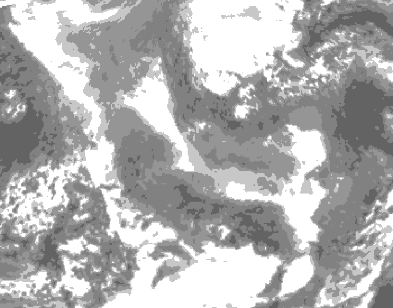 GDPS total cloud 012 hour forecast chart for Canada based on 2026/01/05 0000Z data