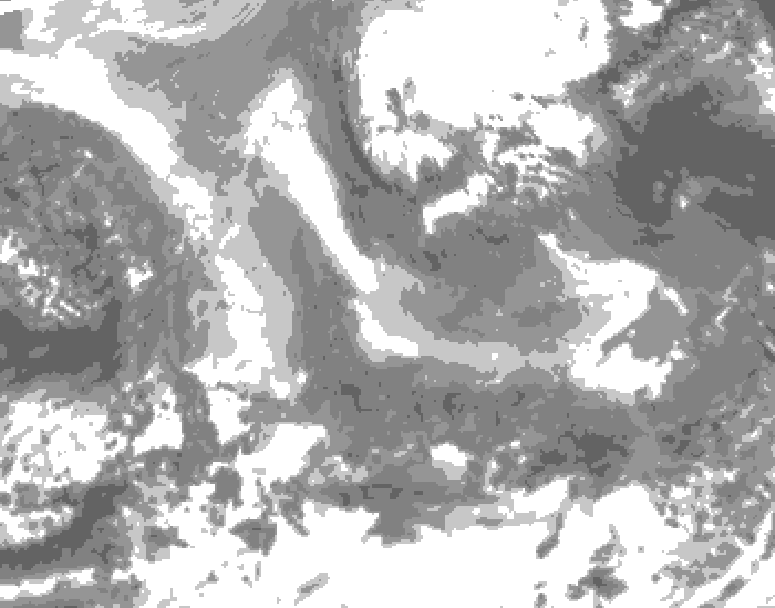 GDPS total cloud 024 hour forecast chart for Canada based on 2026/01/05 0000Z data