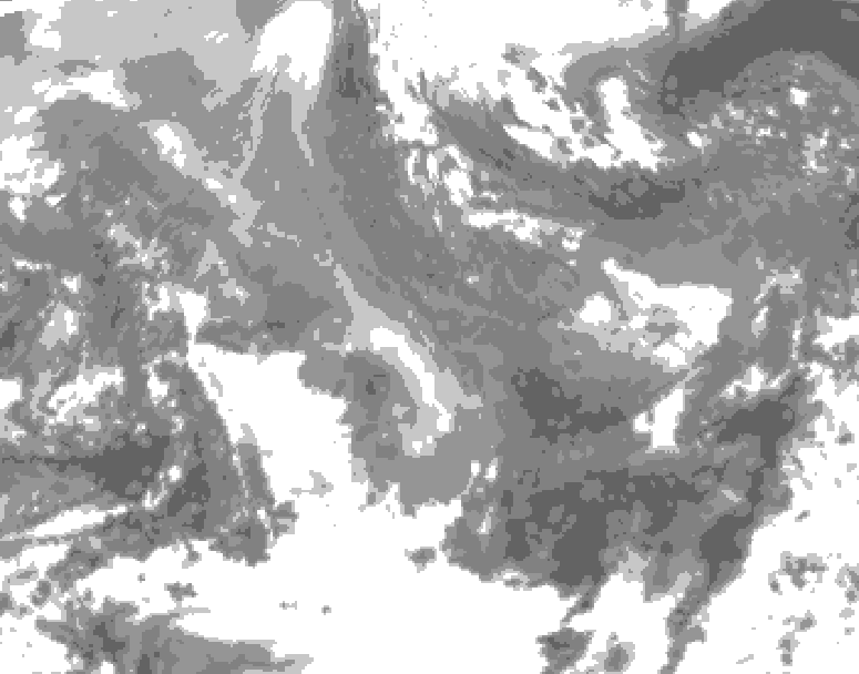 GDPS total cloud 048 hour forecast chart for Canada based on 2026/01/05 0000Z data
