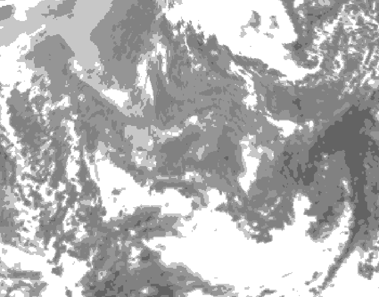 GDPS total cloud 078 hour forecast chart for Canada based on 2026/01/05 0000Z data