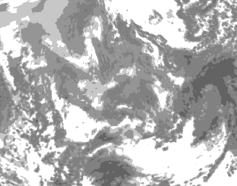 GDPS total cloud 084 hour forecast chart for Canada based on 2026/01/05 0000Z data