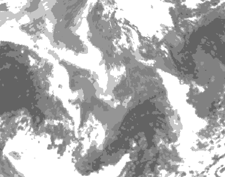 GDPS total cloud 108 hour forecast chart for Canada based on 2026/01/05 0000Z data