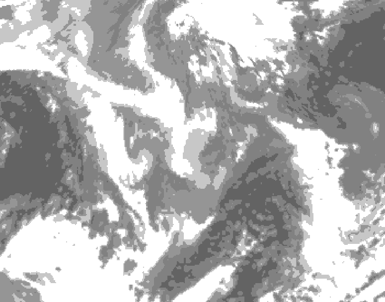 GDPS total cloud 114 hour forecast chart for Canada based on 2026/01/05 0000Z data