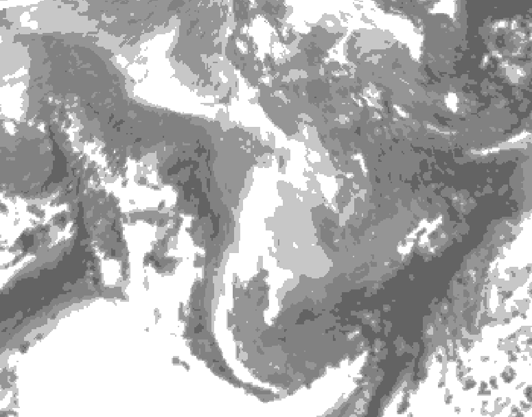 GDPS total cloud 144 hour forecast chart for Canada based on 2026/01/05 0000Z data