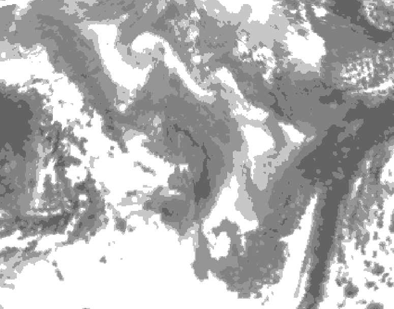 GDPS total cloud 162 hour forecast chart for Canada based on 2026/01/05 0000Z data