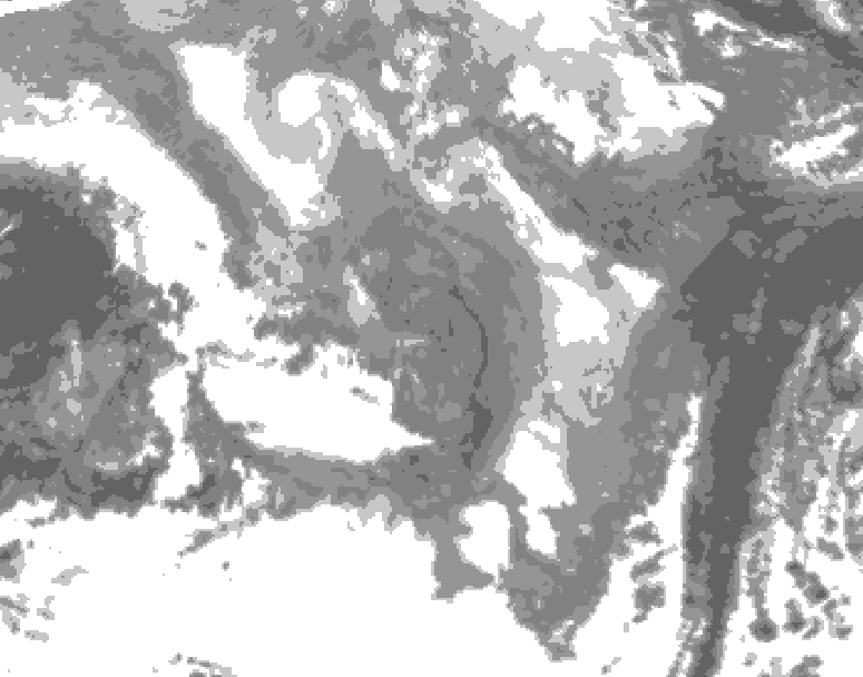 GDPS total cloud 168 hour forecast chart for Canada based on 2026/01/05 0000Z data
