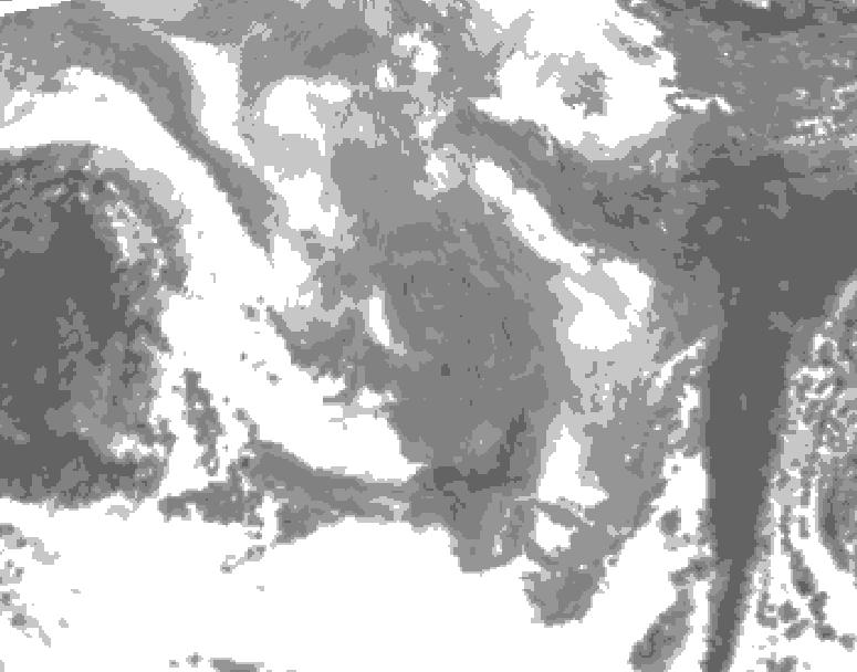 GDPS total cloud 174 hour forecast chart for Canada based on 2026/01/05 0000Z data
