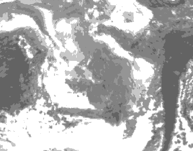 GDPS total cloud 180 hour forecast chart for Canada based on 2026/01/05 0000Z data