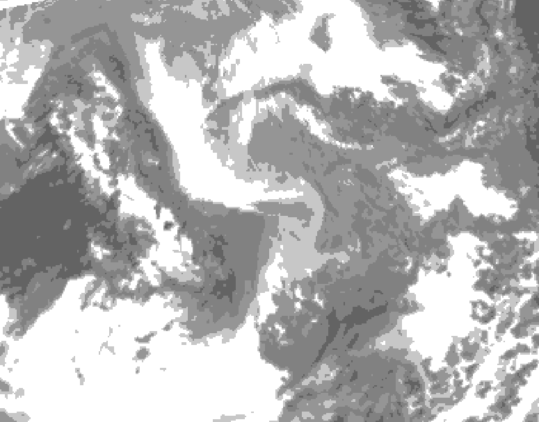 GDPS total cloud 210 hour forecast chart for Canada based on 2026/01/05 0000Z data