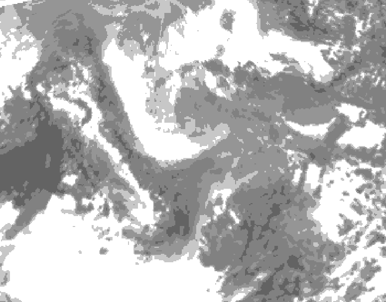GDPS total cloud 216 hour forecast chart for Canada based on 2026/01/05 0000Z data