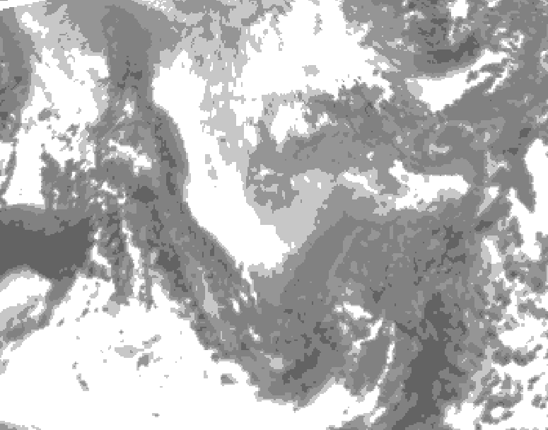 GDPS total cloud 228 hour forecast chart for Canada based on 2026/01/05 0000Z data