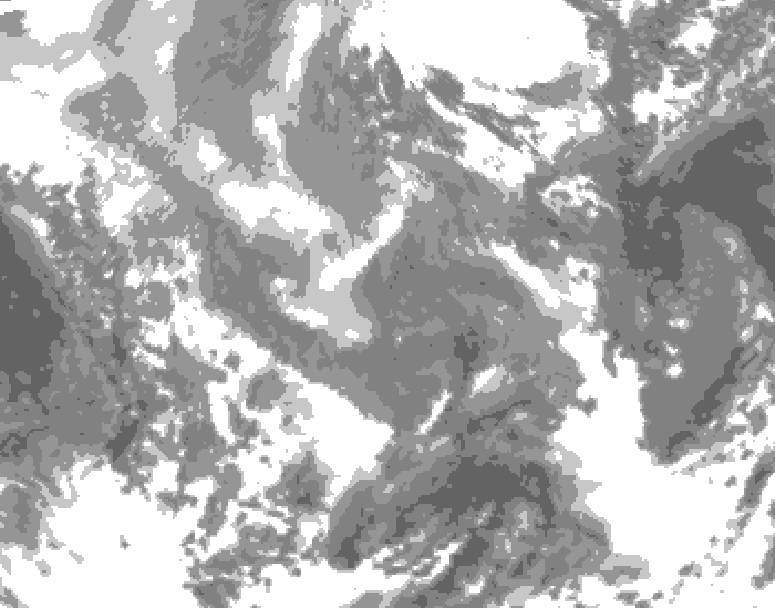 GDPS total cloud 084 hour forecast chart for Canada based on 2026/01/05 1200Z data