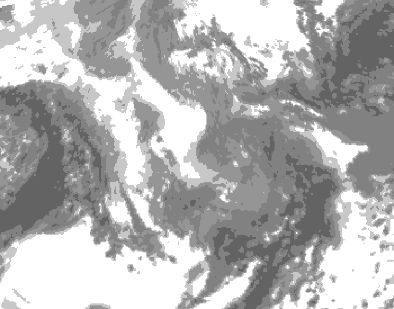 GDPS total cloud 108 hour forecast chart for Canada based on 2026/01/05 1200Z data