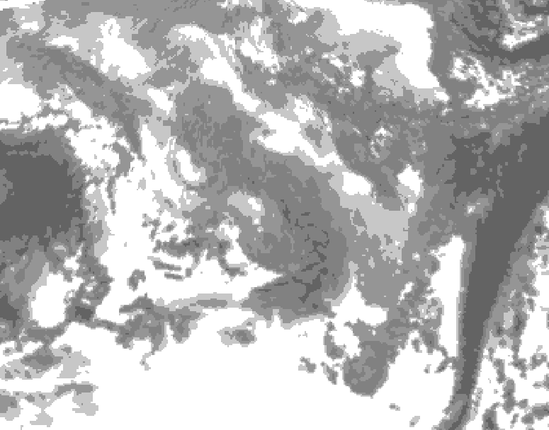 GDPS total cloud 156 hour forecast chart for Canada based on 2026/01/05 1200Z data