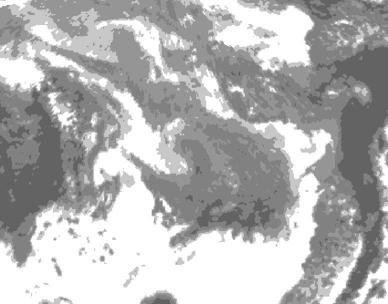 GDPS total cloud 174 hour forecast chart for Canada based on 2026/01/05 1200Z data